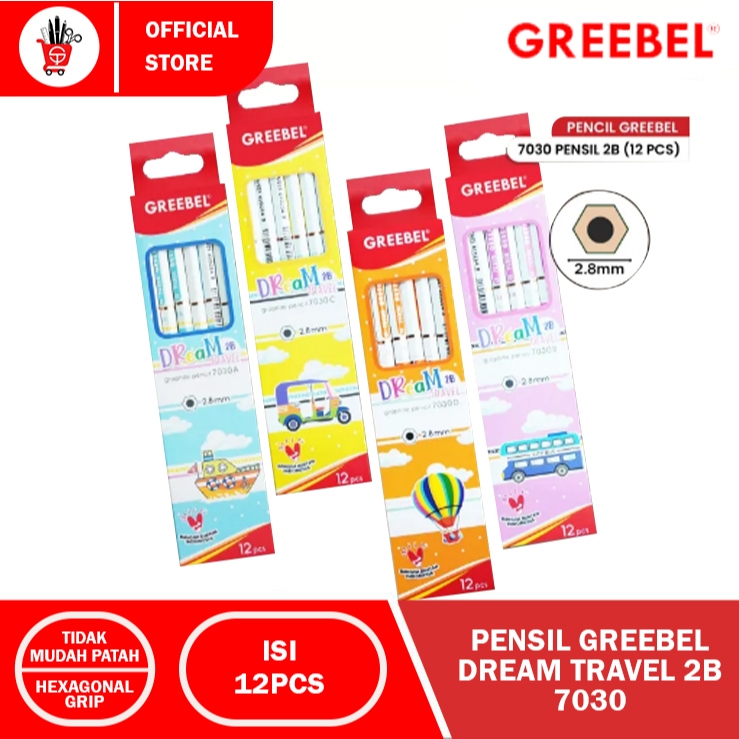 

GRAPHITE PENCIL | PENSIL GREEBEL DREAM TRAVEL 2B 7030 (12PCS)