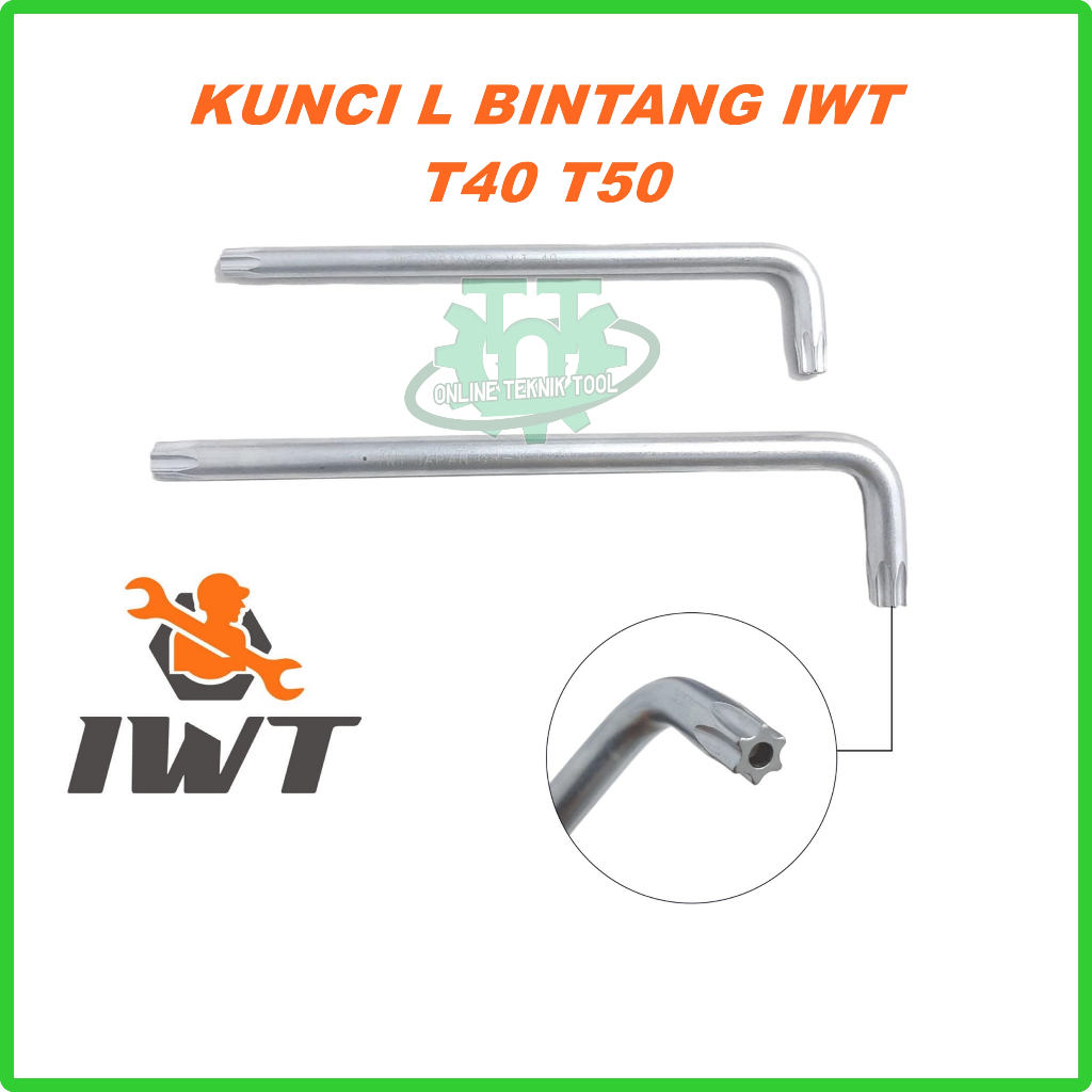 IWT Kunci L Bintang Lubang Kunci Torx L Torx Key Star Key Wrench T40 T50 IWT