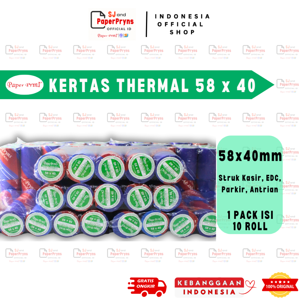 

(PACK) PAPERPRYNS Kertas Thermal Roll Struk 58 x 40mm