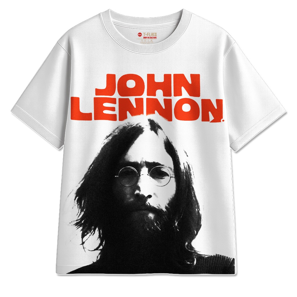 JOHN LENNON KAOS BAND TSHIRT OVERSIZE UNISEX PUTIH - TFLIKS