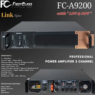 Power Amplifier With Crossover Firstclass FCA 9200 | Power Ampli Fc A9200 LPF HPF 2ch 2 channel with