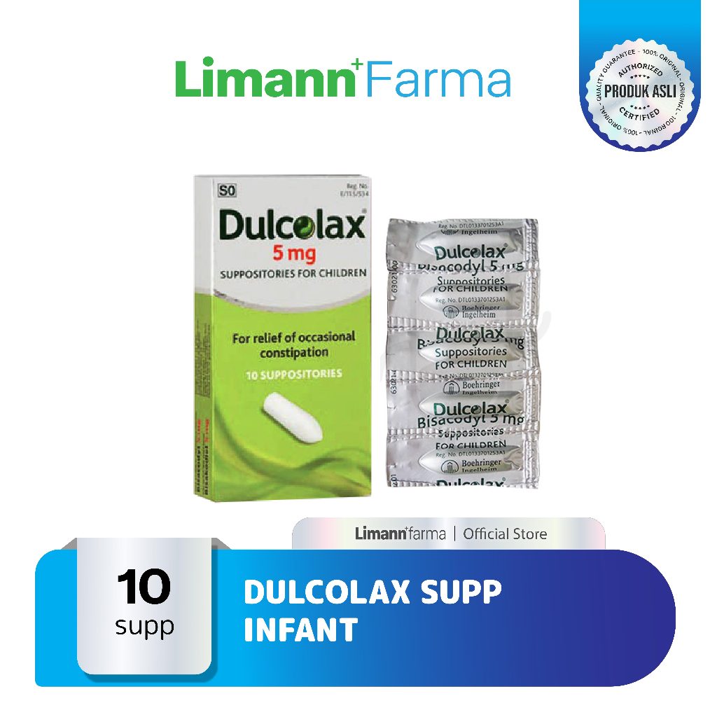 Dulcolax Supp Infant untuk Sulit Buang Air Besar isi 6 supp