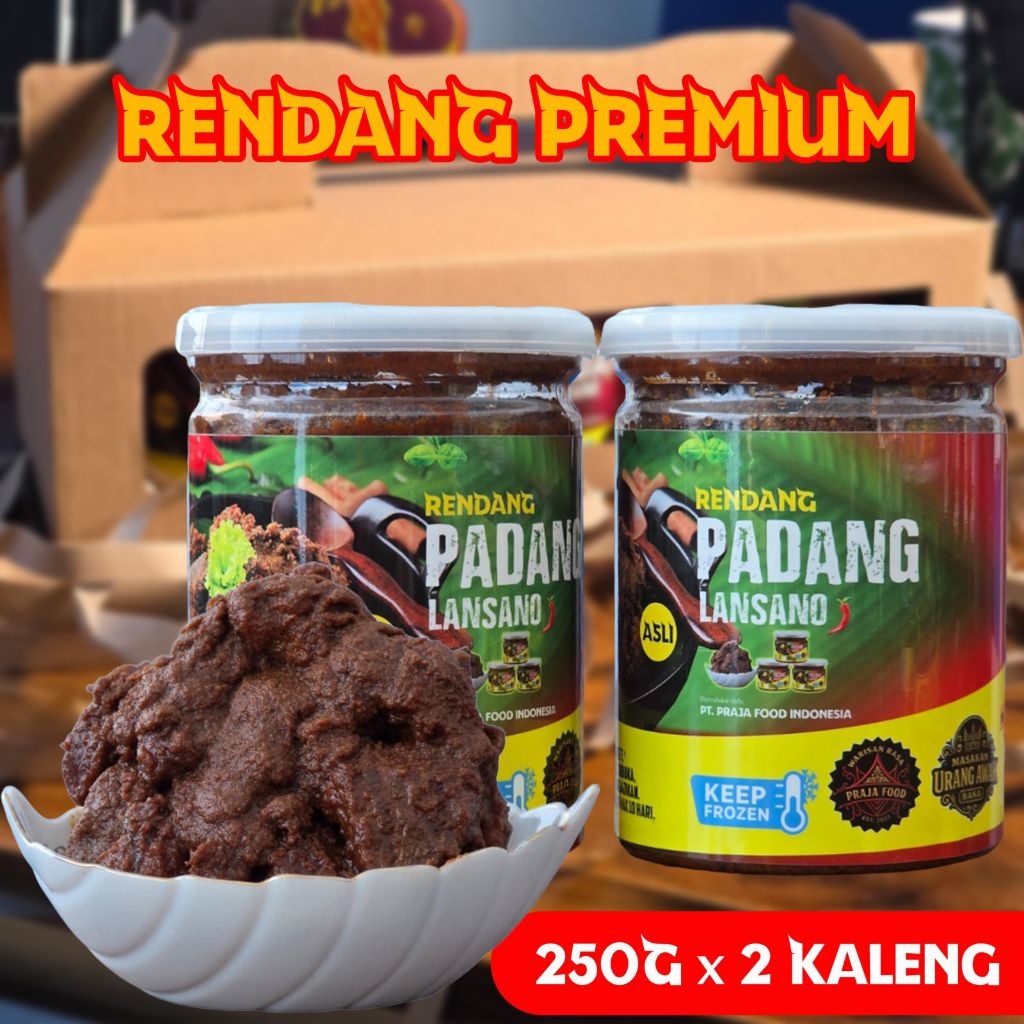 

Rendang Daging Sapi Khas Padang Premium / Rendang Padang Lansano 250 Gr x 2 Siap Saji Halal