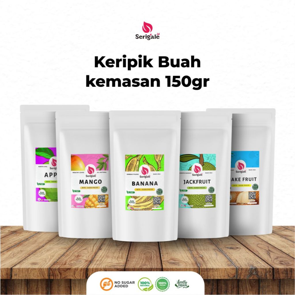 

SERIGALE Keripik Buah Legit I 150 gr Pouch Zipplock I Keripik Buah Mix I Nangka Rambak Pisang I