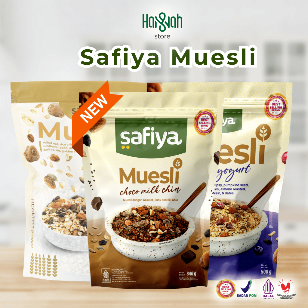 

Safiya Muesli Sereal Lengkap 1 Kg Oatmeal Sarapan Tinggi Serat