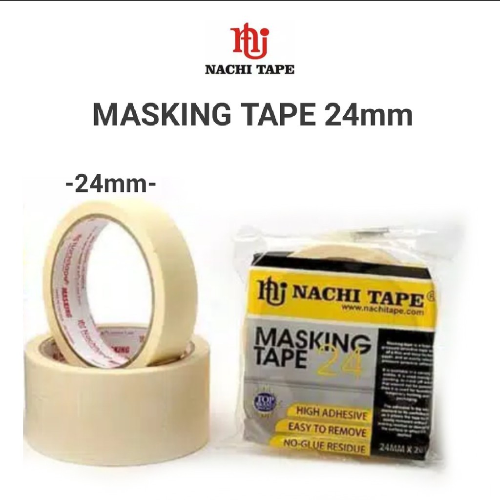 MASKING TAPE 24MM / LAKBAN KERTAS 1"  NACHI / ISOLASI KERTAS 24MM NACHI /  MASKING TAPE 24 MM NACHI