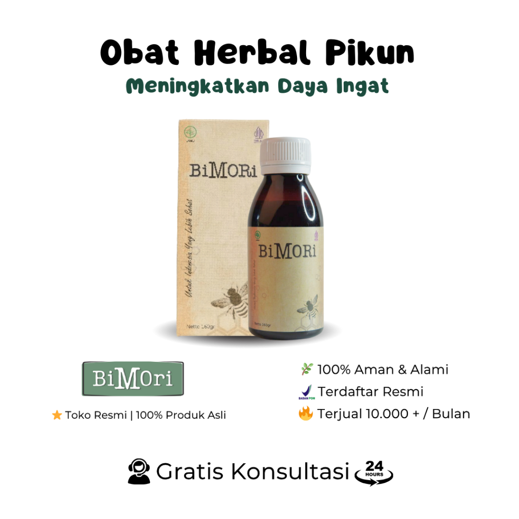 Bimori Herbal Obat Pikun Pelupa Daya Ingat Dewasa Saraf Otak Suplemen Otak Dewasa Demensia Alzheimer