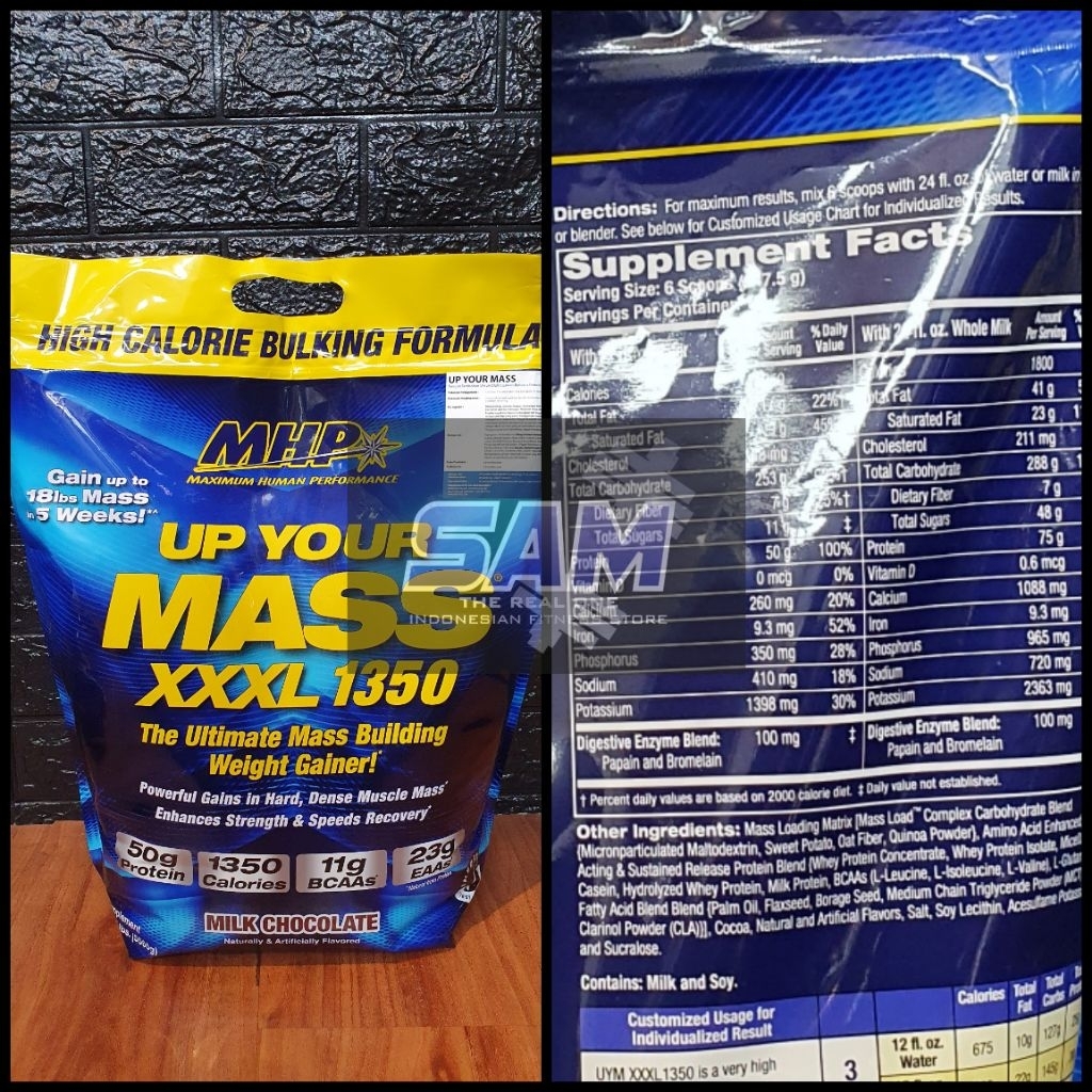 Suplemen Fitness MHP Up Your Mass XXXL 12 lb Weight Mass Gainer Malang