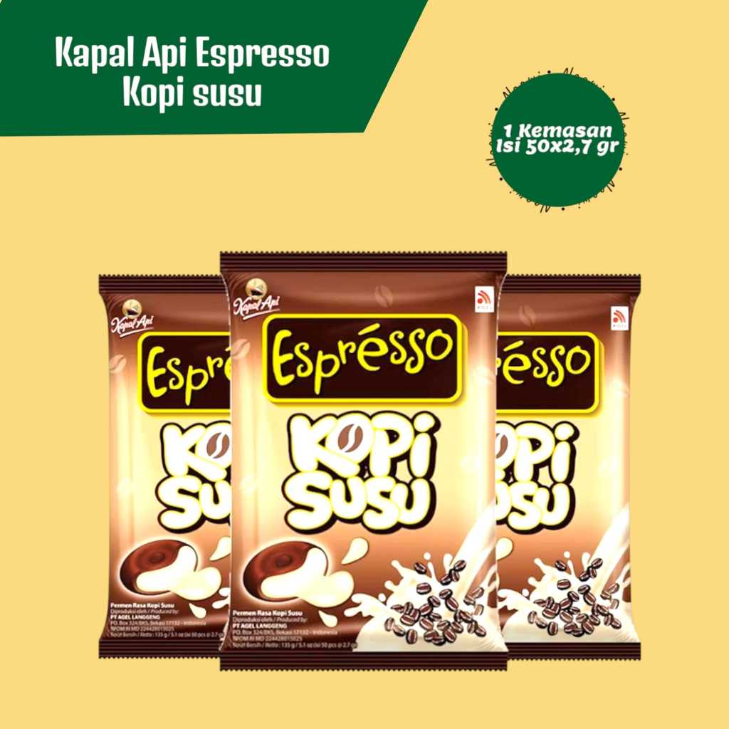 

Permen Kapal Api Espresso Candy isi 50pcs per bag, OLEH OLEH NGAWI