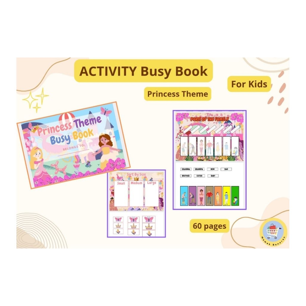 

Busy Quiet Book Kids Activity / Lembar Kerja Worksheet Aktivitas Anak Full Color