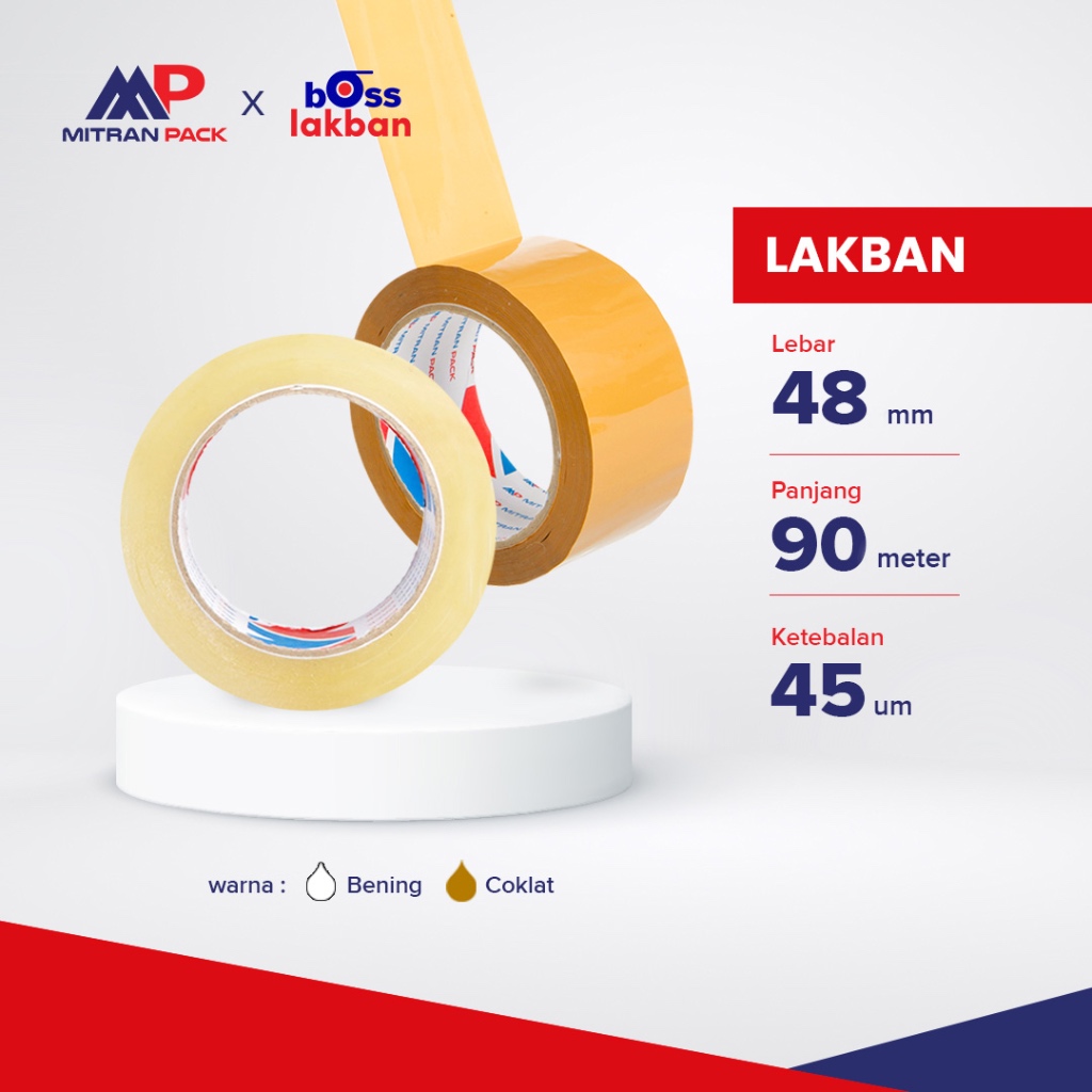 

Lakban Bening / Coklat 90 meter / 100 yard FULL x 48mm Mitran Pack