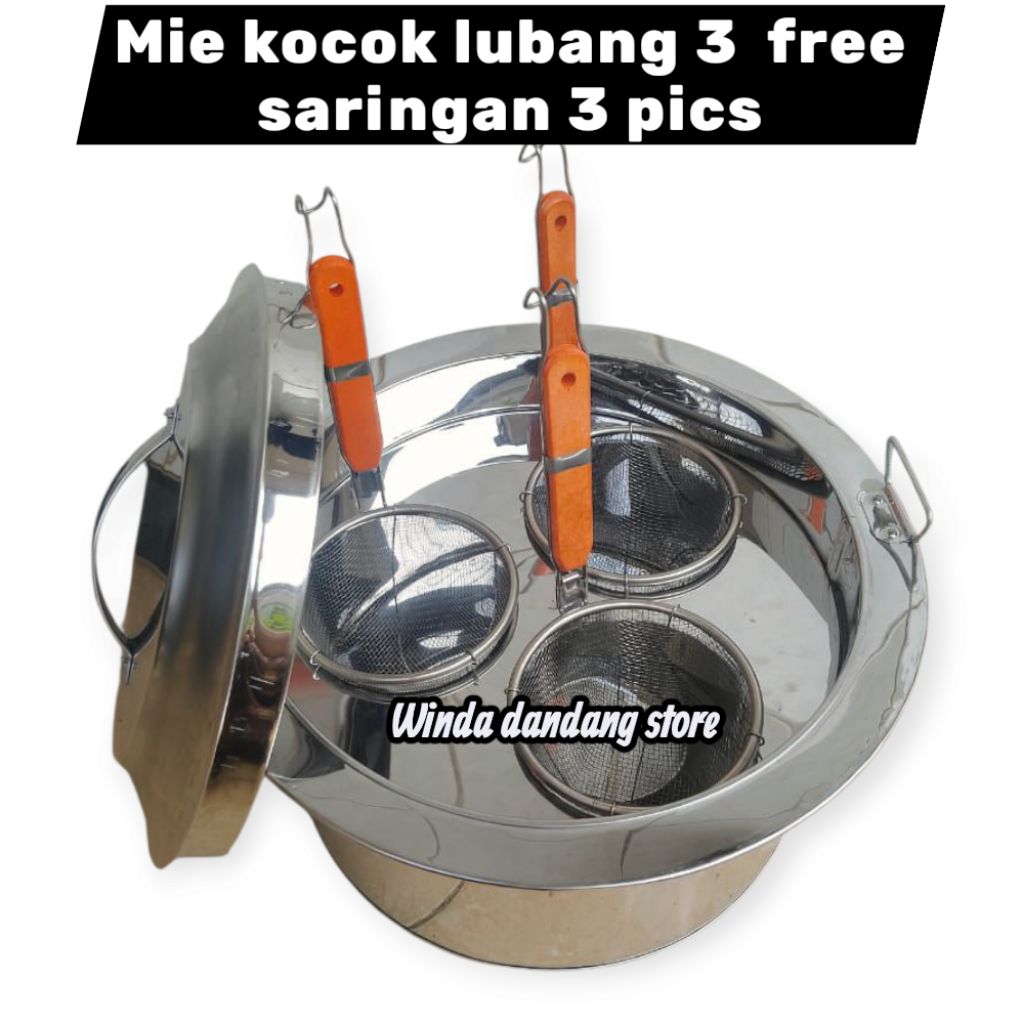 dandang mie ayam dandang mie kocok lubang 3 model bulat tebal