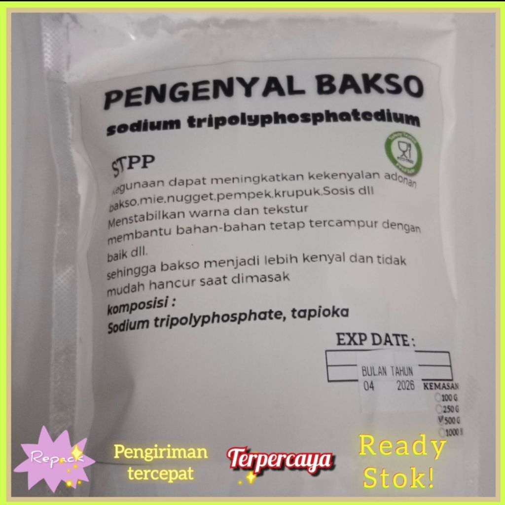

pengenyal bakso 1 kg terbaru kemasan premium jadikan bakso jadi istimewa / STPP 1 KG FOOD GRADE