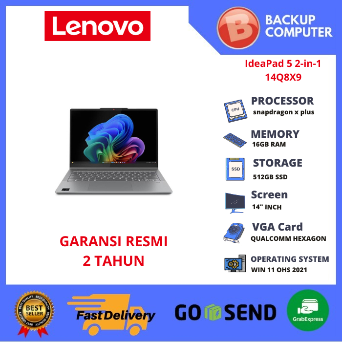 Lenovo IdeaPad 5 2-in-1 14Q8X9 Laptop Convertible 14" OLED 16GB/512GB Grey