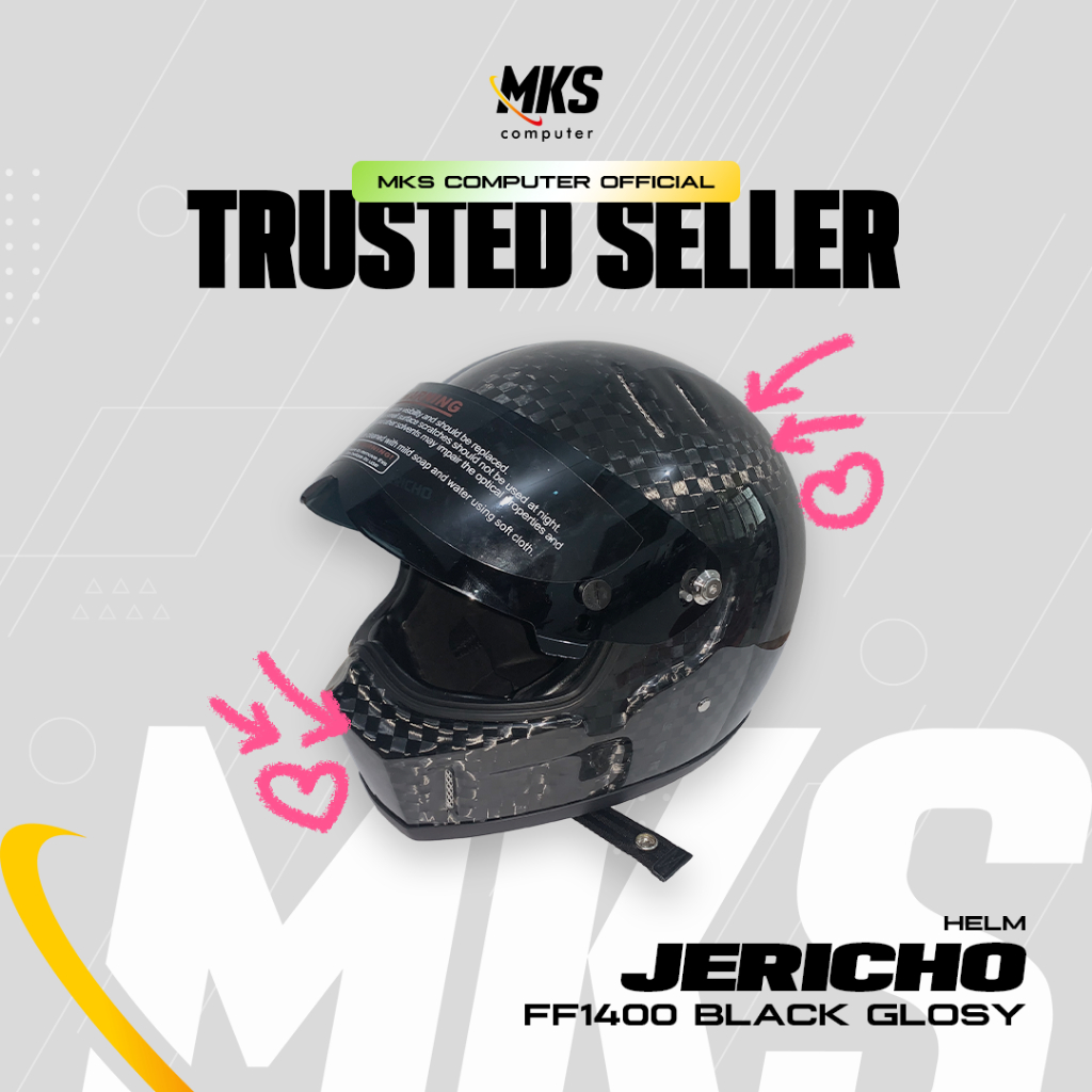 JERICHOHELMET Helm Jericho Carbon Retro FF1400 Black Glossy