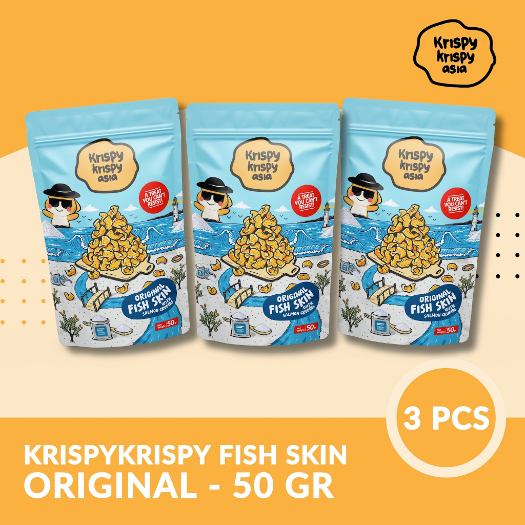 

Kerupuk Kulit Ikan Original Paket 3 Pcs Fish Skin Krispy Krispy Asia - Premium HALAL