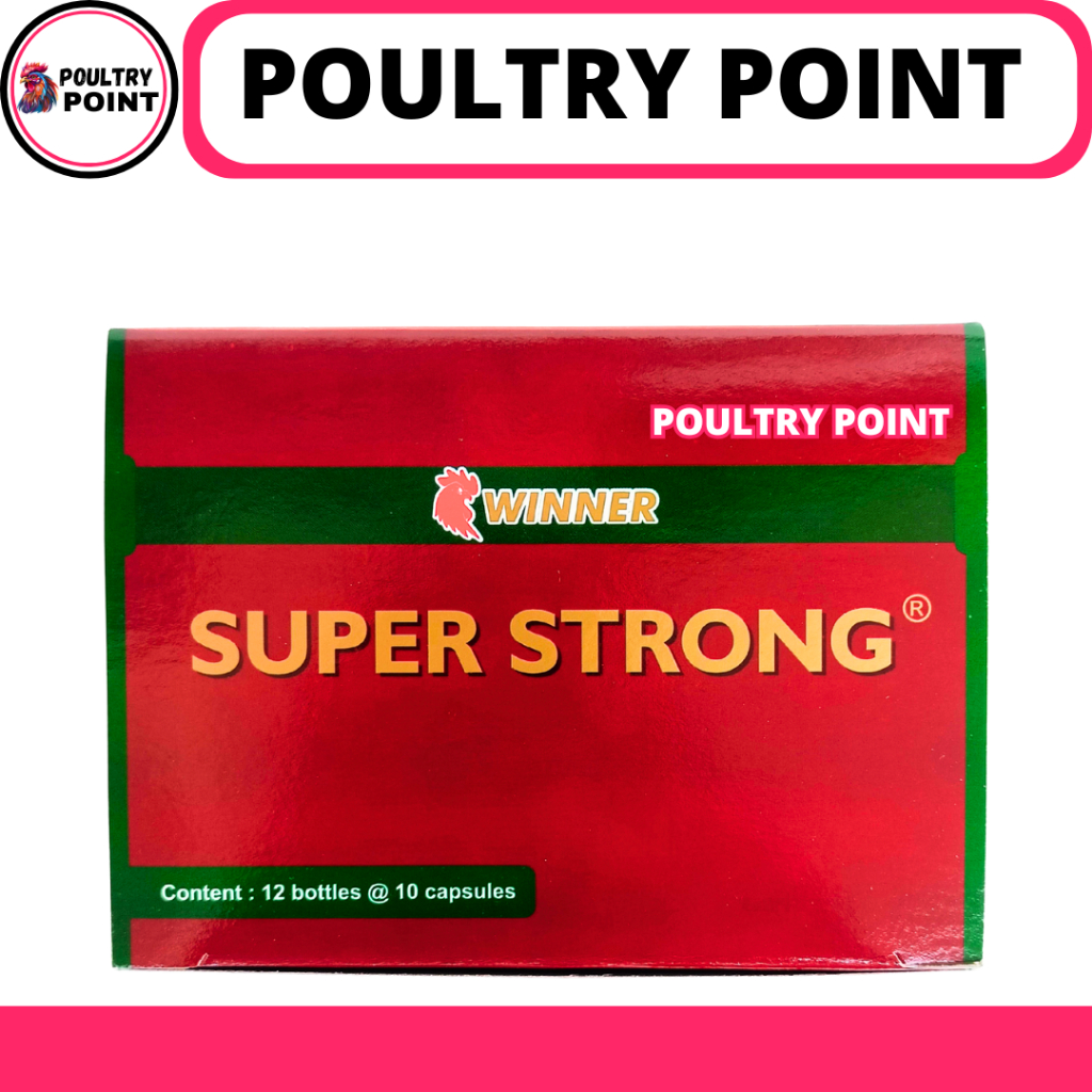 SUPER STRONG AYAM 1 BOX (12BOTOL@10kapsul) - Suplemen Vitamin Multivitamin Ayam Aduan Penambah Stami