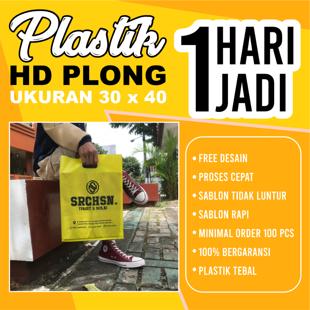 

(isi 100 pcs) Plastik Sablon HD Plong 30x40 , FREE DESIGN