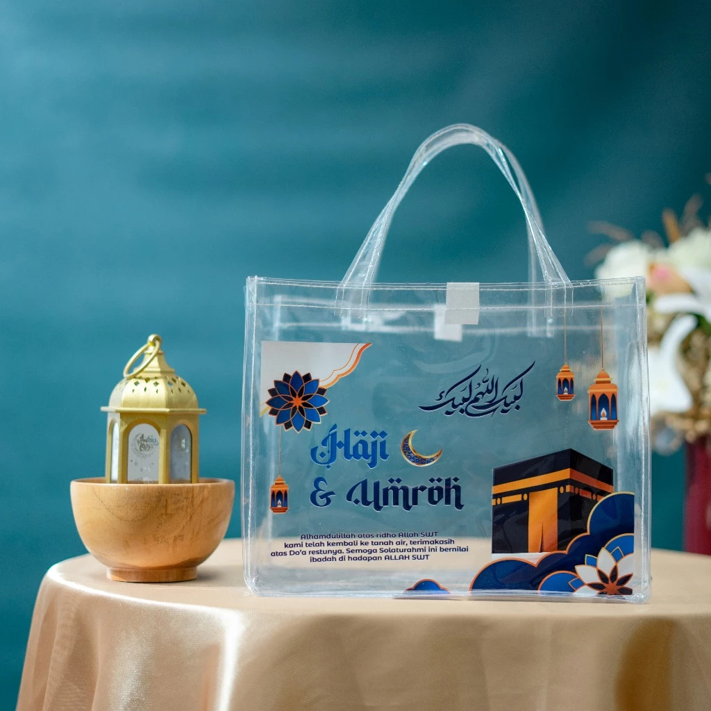 

Tas Oleh Oleh Haji dan Umroh Bahan Mika Transparan Ready Stock
