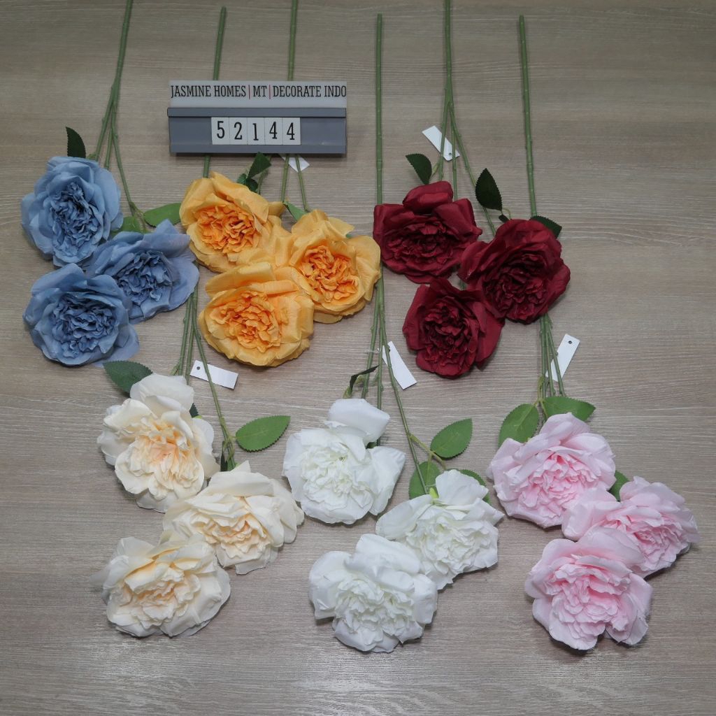 Bunga mawar artificial 3 kuntum