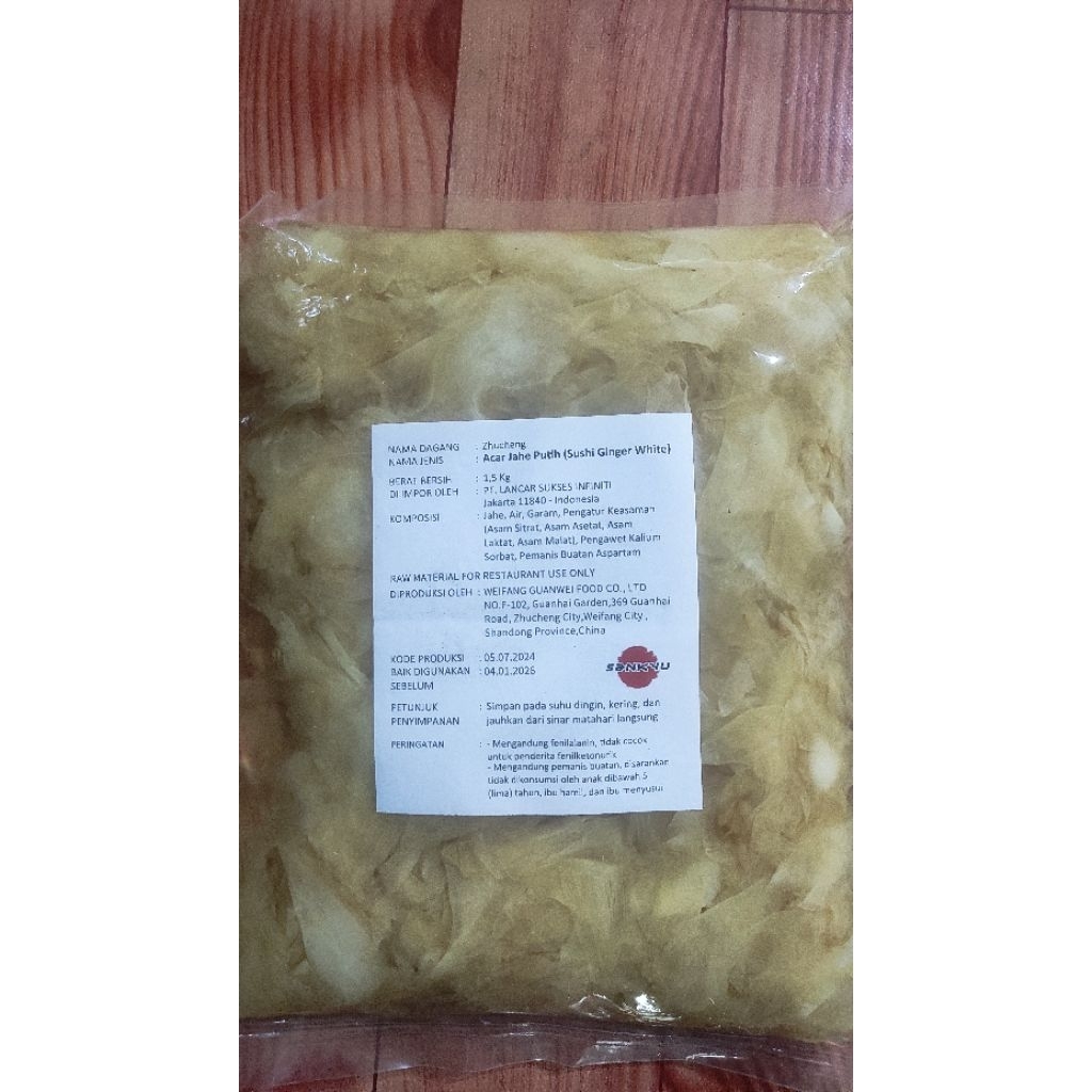 

sushi ginger white (acar jahe putih) 1,5 kg
