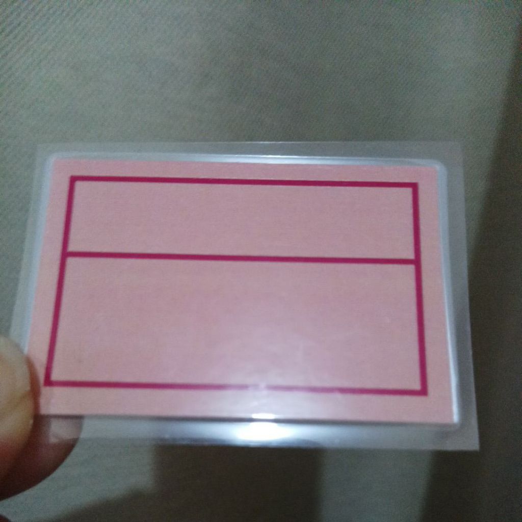 

Card Baby Pink grs tengah uk 4x6 cm 1 set isi 12 pcs/ Card laminating / card bisa tulis dan hapus
