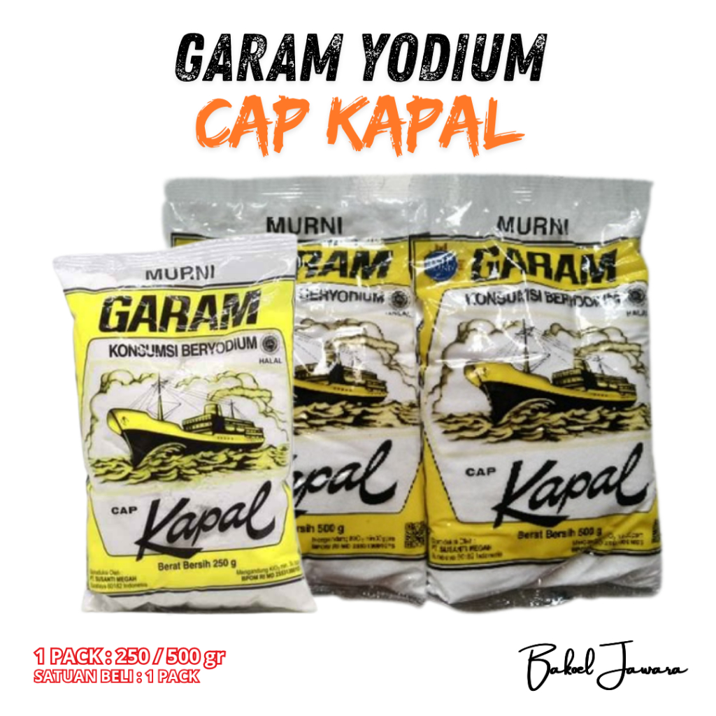 

( 1 PCS 250 500 gr ) GARAM YODIUM CAP KAPAL BUBUK SALT SEASON BUMBU DAPUR