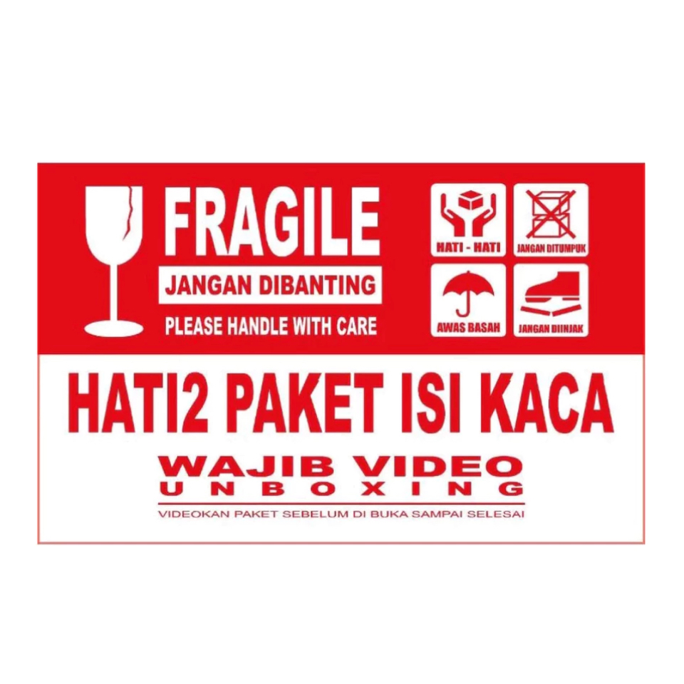 

STIKER FRAGILE MERAH KACA JAMAN NOW MERAH PUTIH PECAH BELAH STICKER FW