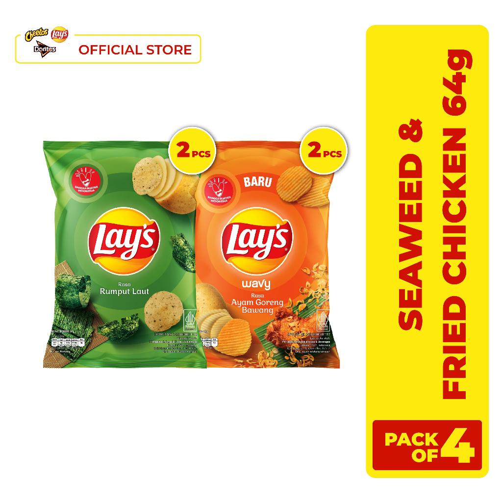 

Lay's Seaweed & Lay's Wavy Fried Chicken 64gr - Pack of 4