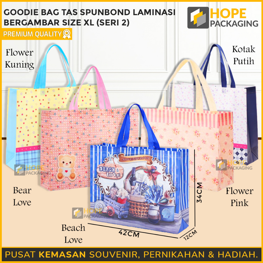 

Goodie Bag Laminasi Bergambar Size XL / Goodie Bag Motif Seri 2 / Tas Belanja / Shooping Bag