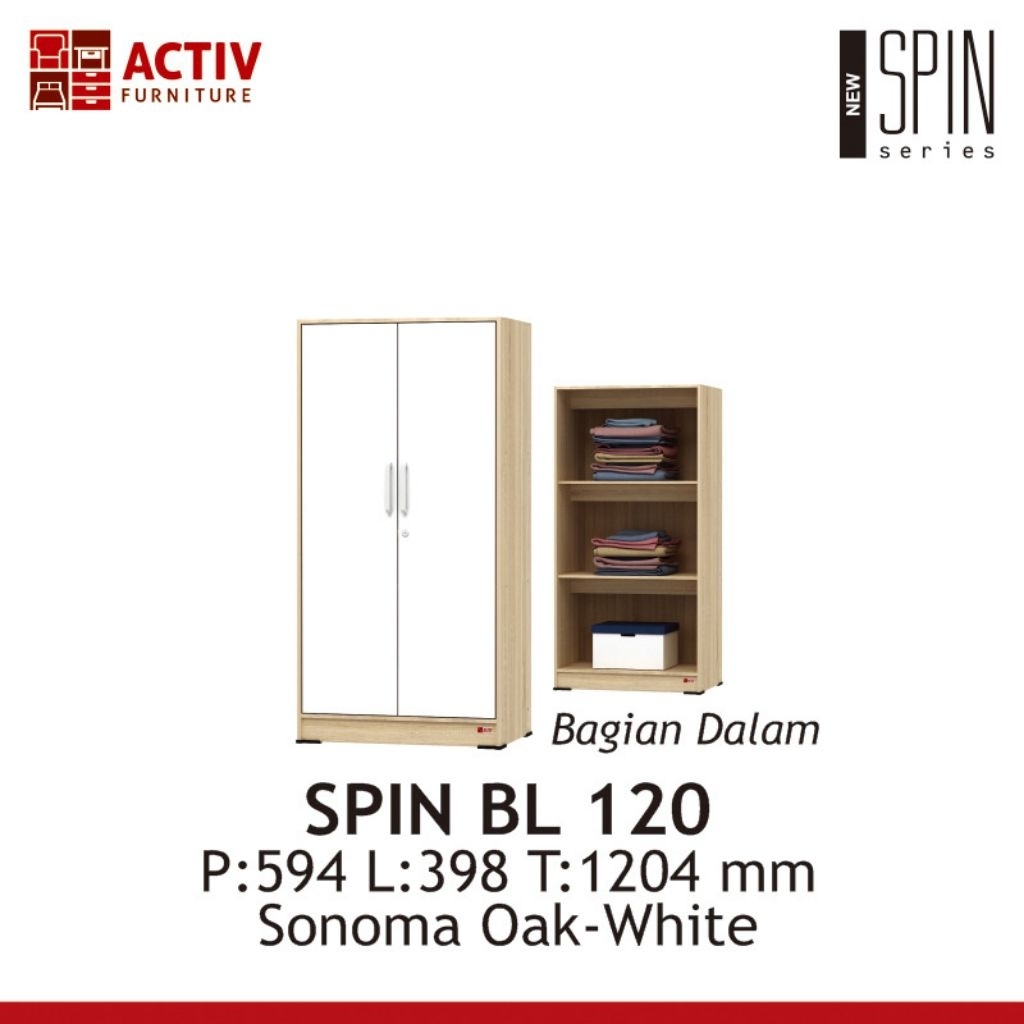 Lemari baju pakaian anak full TAHAPAN Activ SPIN BL120 - BANDUNG saja