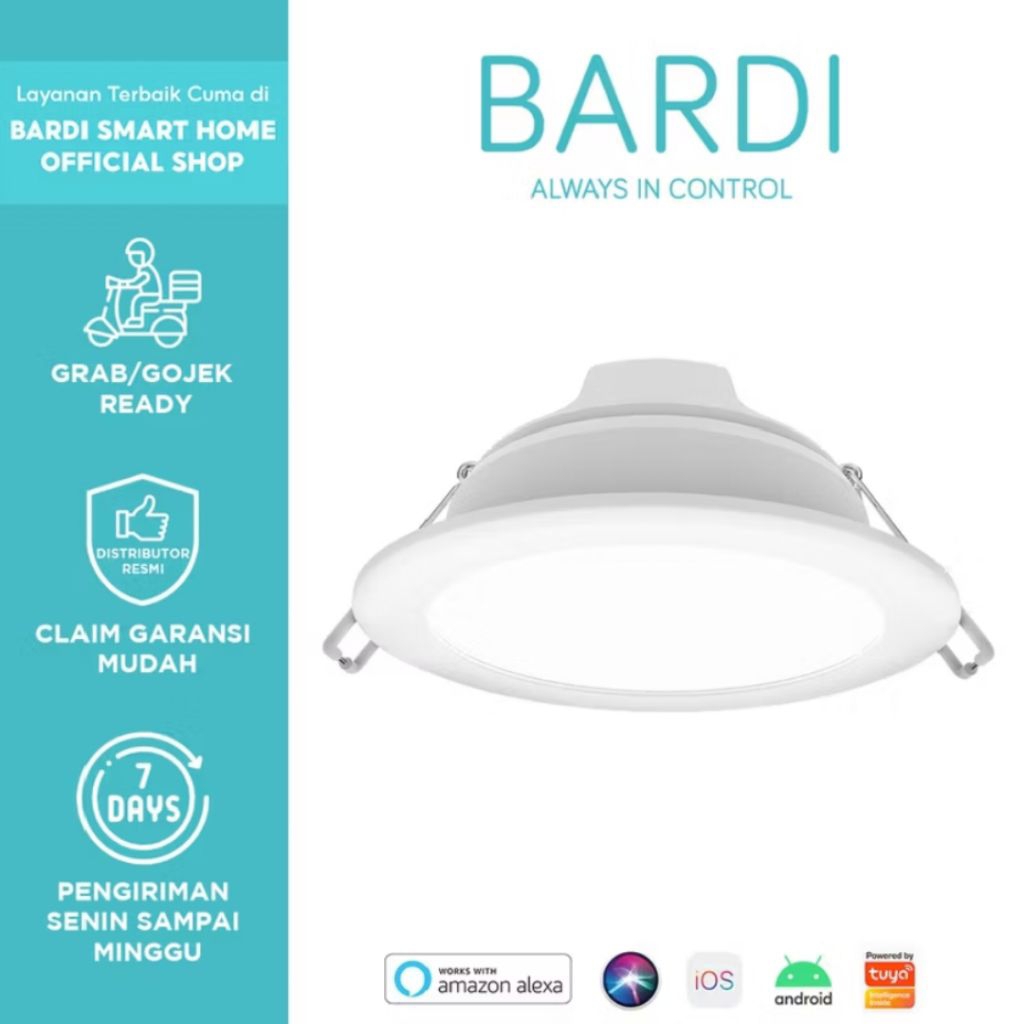 BARDI OFFICIAL Smart Beacon Panel Downlight RGBWW - Lampi Pintar Bardi Garansi Resmi 1 Thn