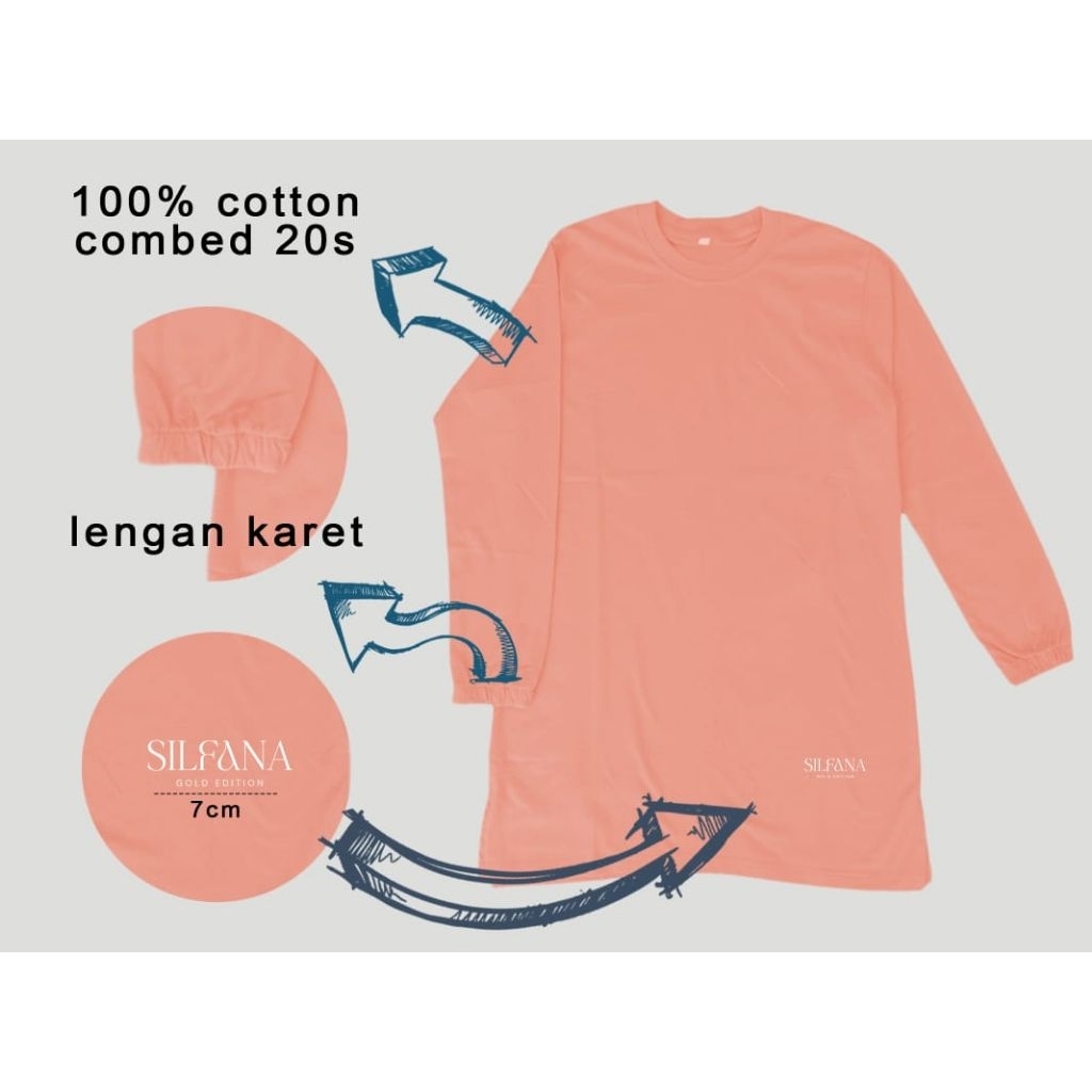 Silfana-Smd atasan wanita tunik warna peach dan lilak