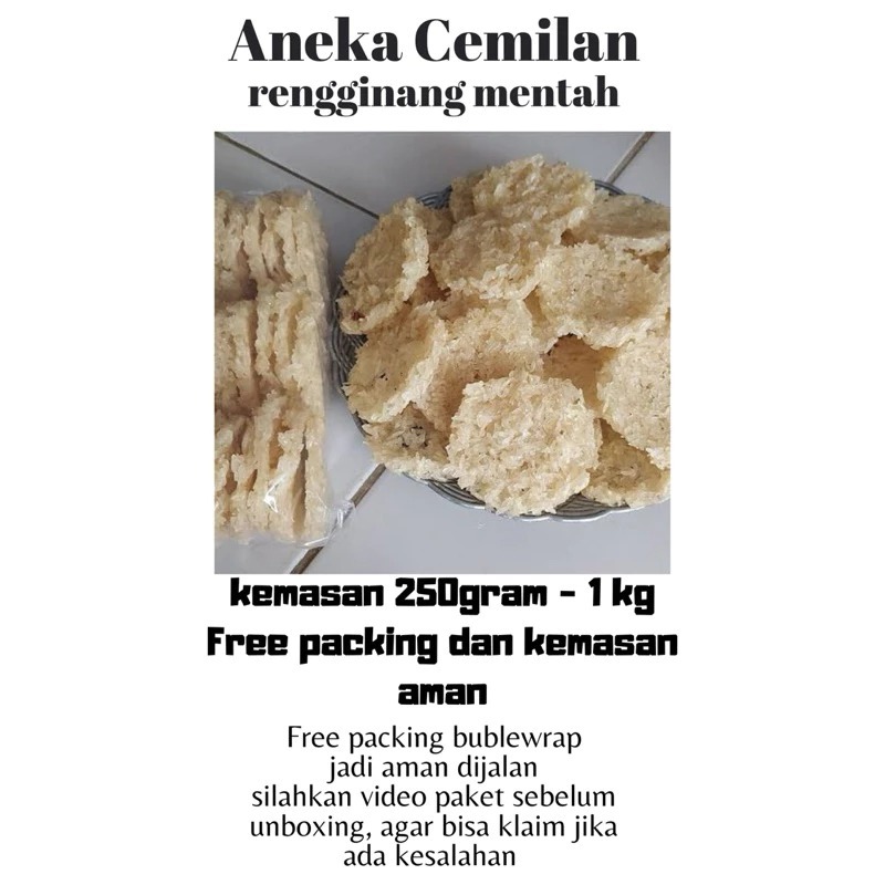 

Aneka Cemilan Rengginang Mentah Kemasan 250gram - 1 kg
