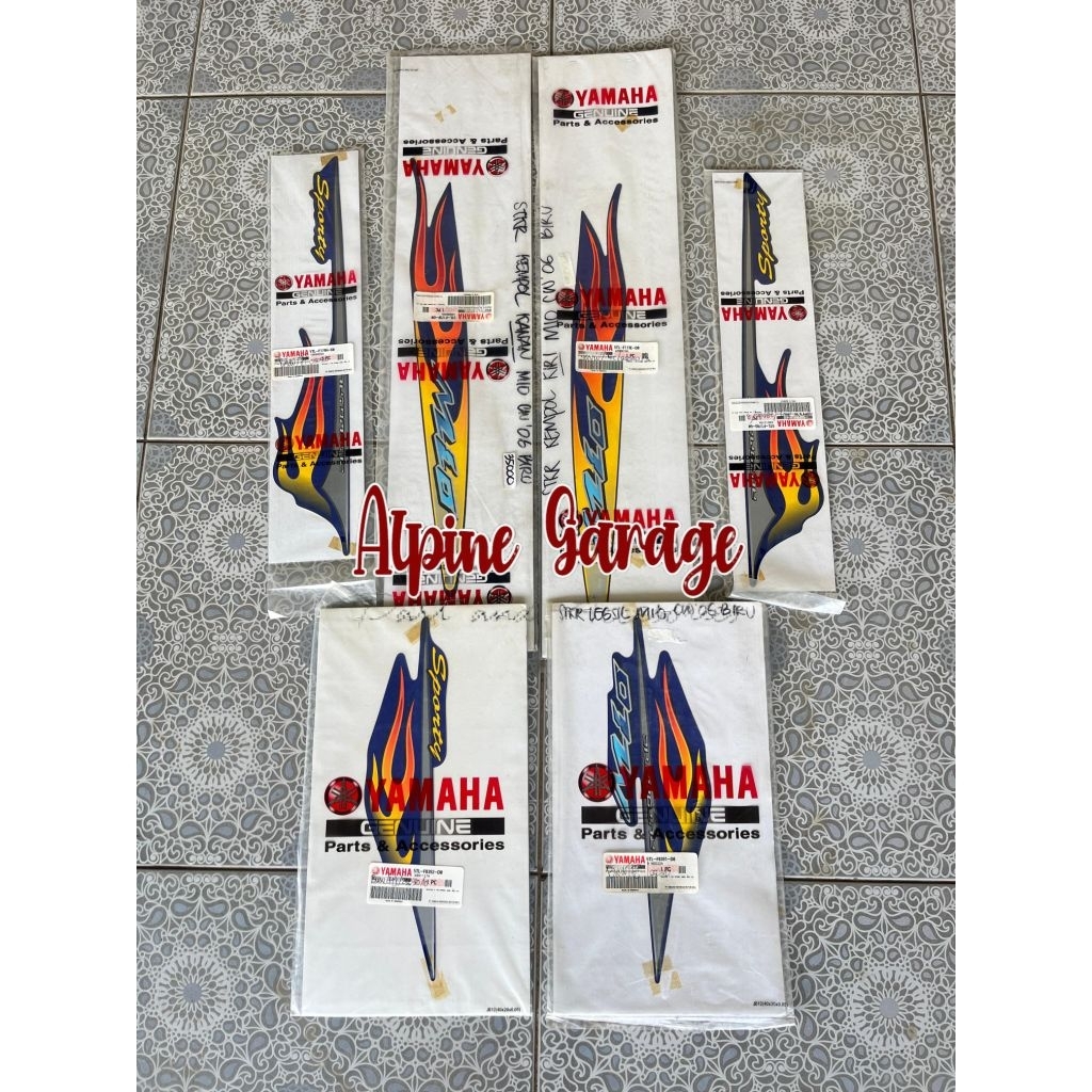 Striping Stiker Mio CW Sporty 2006 Biru Api Original Yamaha YGP