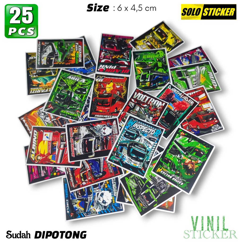 

25 pcs Stiker Bus SUDAH DIPOTONG Waterprof Anti Air