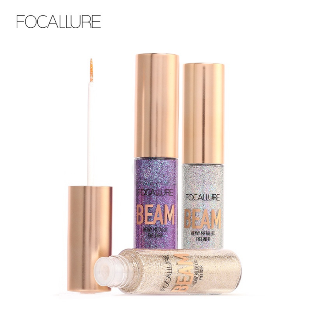 (READY & ORI) Focallure Eyeliner Glitter cair Metalic / Beam Heavy FA46 FA 46 waterproof terbaru vir