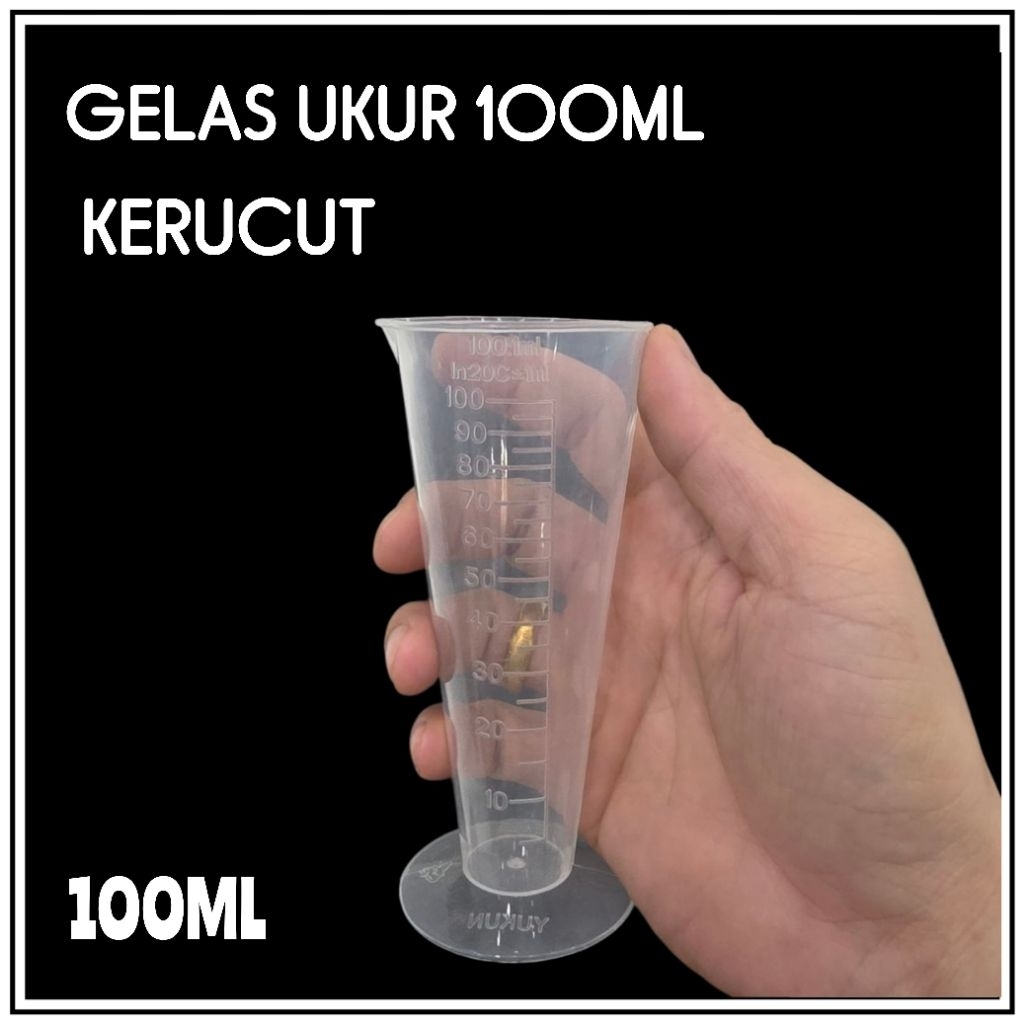 GELAS TAKAR 100ML KERUCUT/ GELAS UKUR 100ML KERUCUT / GELAS TAKARAN 100ML / MEASURING CUP INDO KIMIA