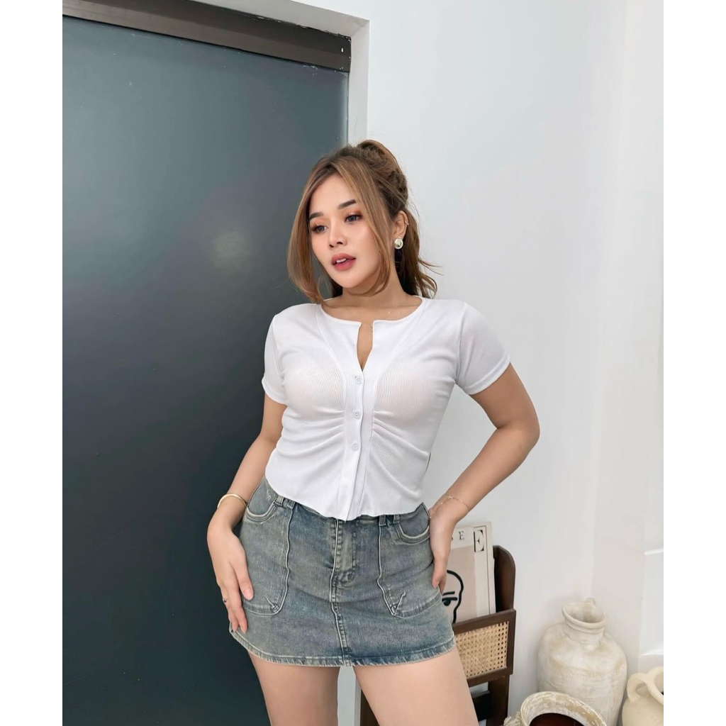 New Crop top Rib Kancing