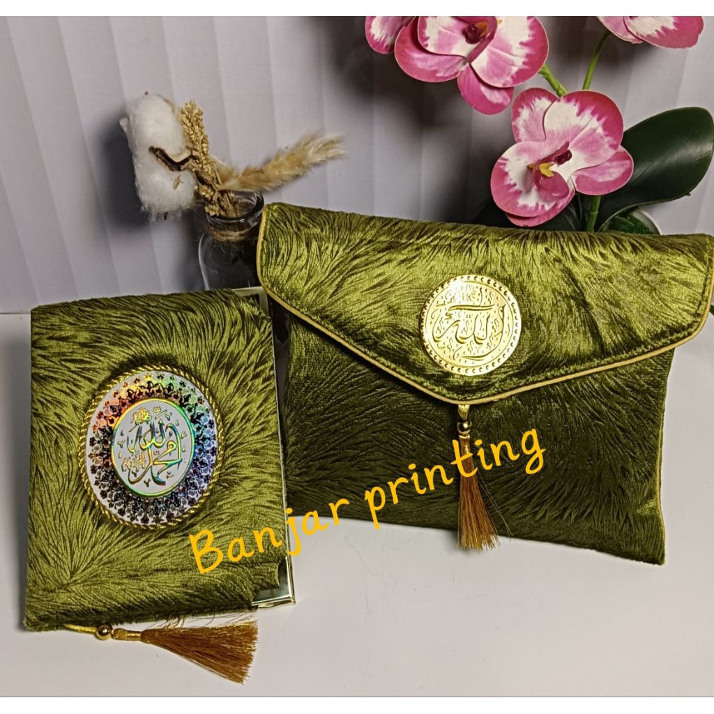 buku yasin + Dompet 224 art paper cver busa oscar+ bludru premium