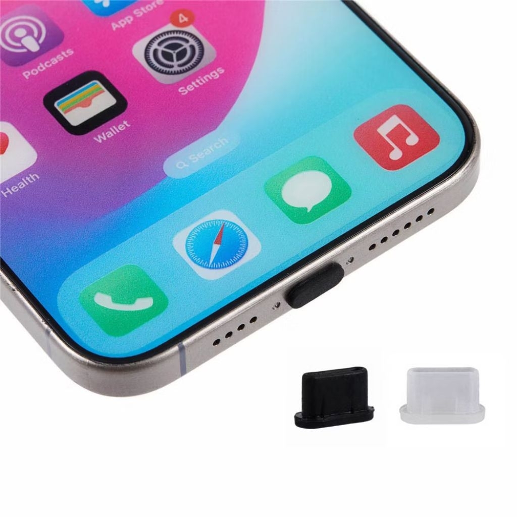Metal Dust Plug Type C - Lightning Charging Port-Tutup Lubang Charger Cas Casan iPhone Android iPad 