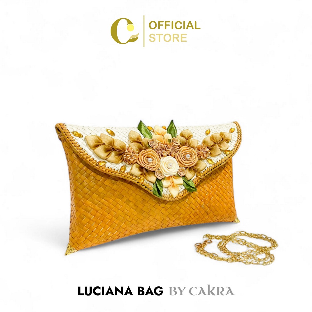 CISTELLA - Tas Wanita LUCIANA Bag Clutch Pesta Wanita Anyaman Pandan Eksklusif Clutch Party Clutch C