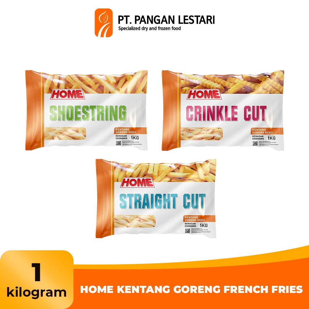 HOME Kentang Goreng French Fries 1kg - Kentang Goreng Frozen