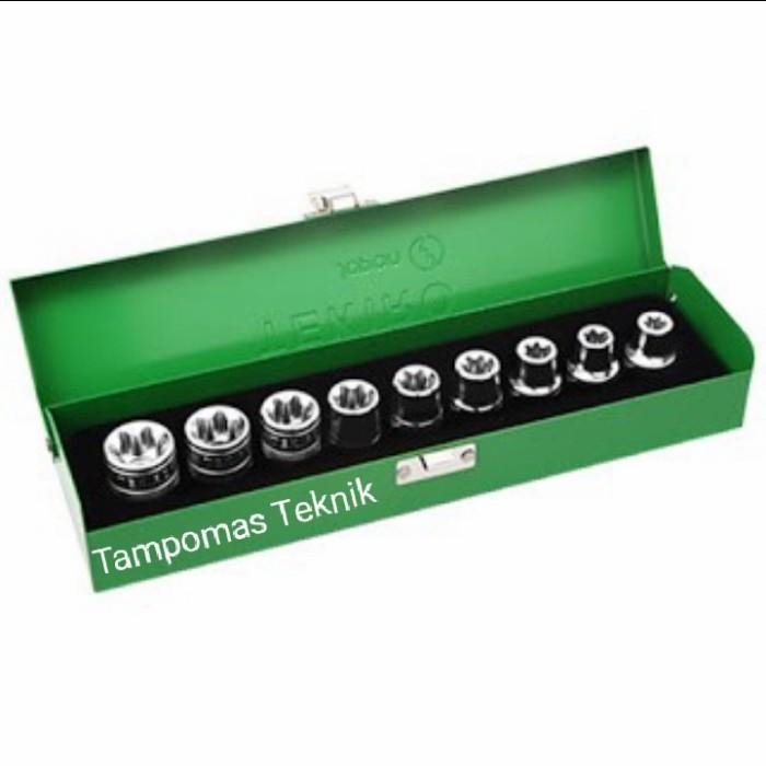 TEKIRO Mata Sok Bintang 9pcs Star Socket Set Kunci Sok Set Bintang