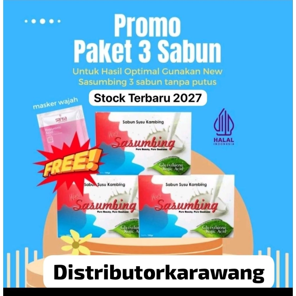 Dijamin Ori | Sabun Sasumbing 3 pcs | Sabun Susu Kambing Original Bpom Halal