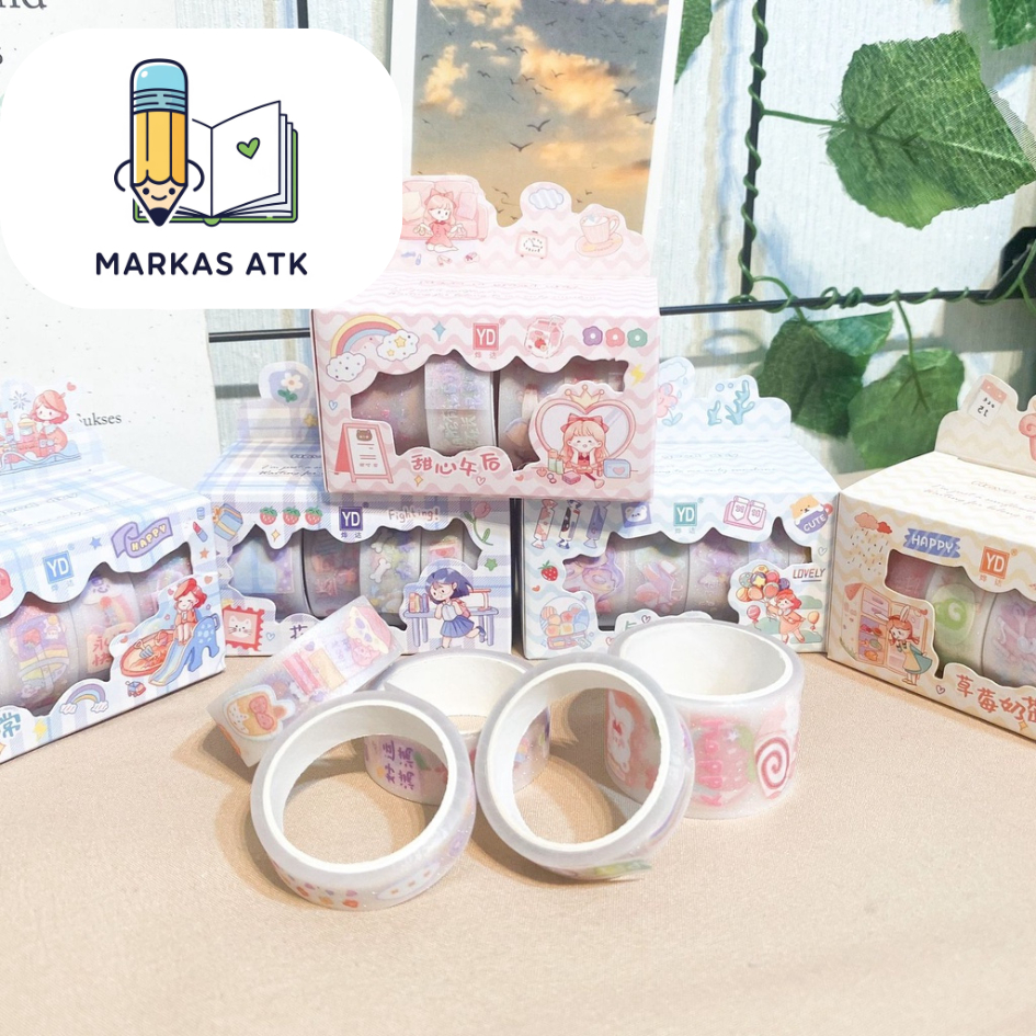 

Washi Tape 1 Set Isi 5 Roll Stiker Solatip Hias Lucu Imut Murah Dekorasi Jurnal Buku Scrapbook Kado Unik Souvernir COD