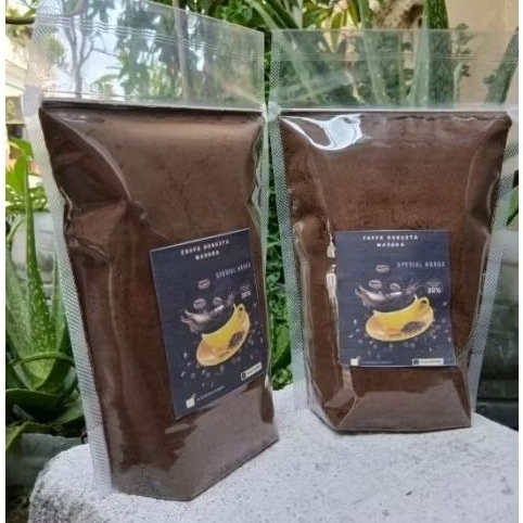 

Paket hemat beli 1 dapet 2pcs Coffee robusta madura/ kopi bubuk hitam/kopi pahit hitam tanpa gula kemasan 500grm