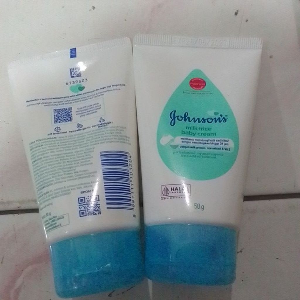 johnsons milk+rice baby cream  50g
