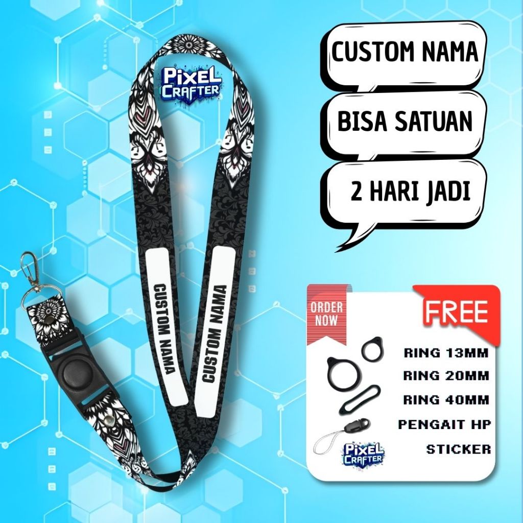 

CUSTOM LANYARD ORNAMEN V1 | GANTUNGAN HP | GANTUNGAN P0D | GANTUNGAN KUNCI | GANTUNGAN ID CARD