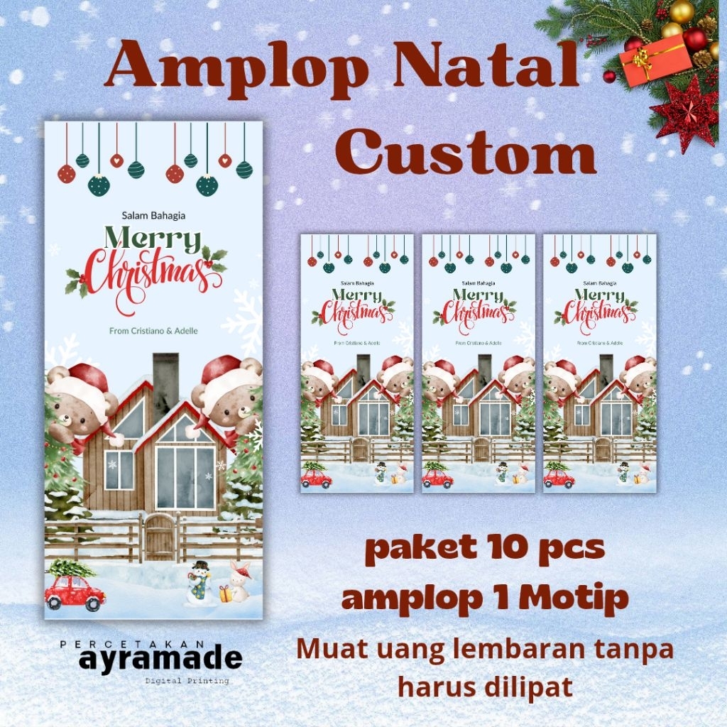 

Angpao natal custom / amplop natal /angpao natal isi 10 pcs